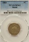 1883 5C Shield Nickel PCGS MS62 NO RESERVE -- BV $200