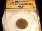 CIVIL WAR STORECARD "DOUBLED DIE REVERSE" ANACS 60 BRN. LOOK!!!