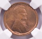 NGC 1c 1909 VDB Wheat Cent Broadstruck and Obverse Cud MS-64