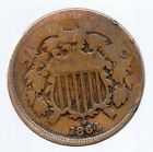 OFF CENTER 1864 TWO CENT MISALIGNED DIE ERROR. OBV IS OFF CENTER REV IS CENTERED