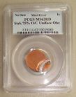 LINCOLN CENT PCGS MS63 RD 75% OFF CENTER UNIFACE OBVERSE