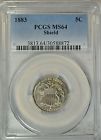 1883 Shield nickel, PCGS MS64