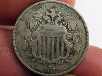 1869 SHIELD NICKEL, NICE ORIGINAL TALL/NARROW DATE