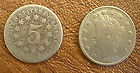 1883 Liberty V Nickel & Shield Nickel – No... 