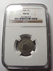 1868 SHIELD NICKEL 5C NGC GRADED AU... 