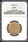 1908-S $10 Gold Indian NGC AU55