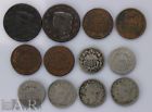 (1820-1883) Coronet Large Cent, 2 Cent, Shield/Liberty Nickel 12-Coin Lot w/1872