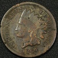 1864 Bronze Indian Head Cent Penny - Damage
