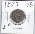 1883 5Cent Shield Nickel W/O rays