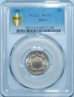 1883/2 PCGS MS64 Shield Nickel Overdate S1-5005