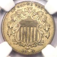 1883/2 Shield Nickel 5C Coin FS-302 Variety - NGC AU58 - $1,875 Value!