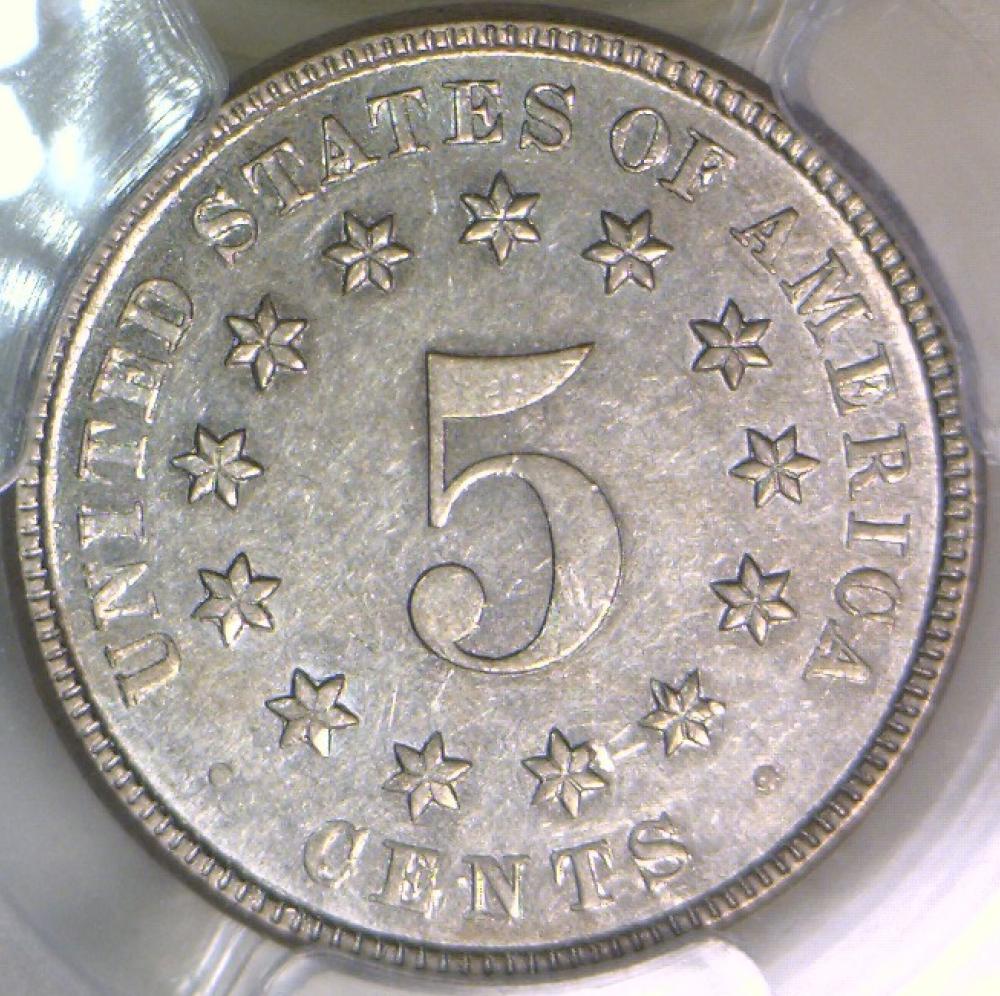 1883/2 Shield Nickel PCGS AU-58, The Biggie!