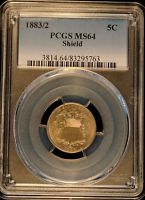 1883/2 Shield 5C PCGS MS 64