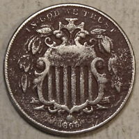 1866 Shield Nickel, Details of Fine, Net Filler - Discounted Type Coin   0904-02