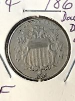 1869 Shield Nickel--Doubled Die Obverse w/ DIE CRACK  SCARCE VARIETY 