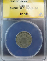 1883 shield nickel ANACS XF45 *FS 312 RPD F-2* BR