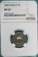 1883 NGC MS 62 Shield Nickel!!! #A90096