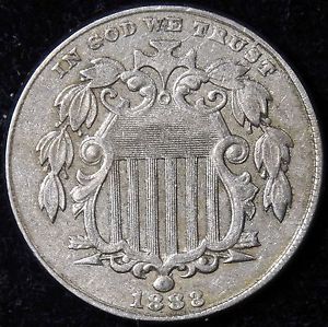 1883-Shield-Nickel-Choice-AU-1883-882-Over-Date-RARE-Free-Shipping