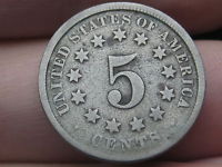 1873 Shield Nickel 5 Cent Piece- Closed 3- Very Rare!