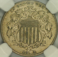 1883/2 Shield Nickel FS-302 NGC AU58