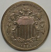 1883/2 Shield Nickel – Choice Brilliant Unc