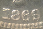 1869 Shield Nickel NCG MS-64  New Discovery Repunched Date