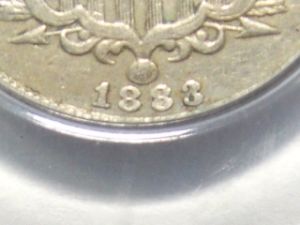 1883/2 1883 over 2 Shield Nickel PCGS Extra Fine EF 40 