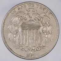 1867 Shield Nickel XF + No Rays