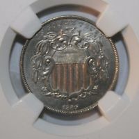 1867 NO RAYS SHIELD NICKEL NGC UNC Details