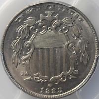 1883 SHIELD NICKEL, PCGS MS62, CLEAN AND SHARP, BOLDLY STRUCK, NICE TYPE COIN!
