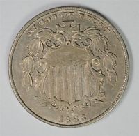 1883 SHIELD NICKEL, AU