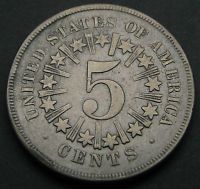 USA Shield Nickel 1866 - Copper/Nickel - VF #188