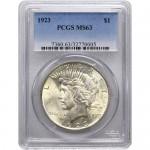 Peace Silver Dollars PCGS MS63...