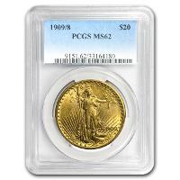 1909/8 $20 St. Gaudens Gold Double...