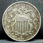 1867 SHIELD NICKEL ★ XF EXTRA FINE ★ 5C L@@K NOW NO RAYS NR WITHOUT ◄EDELMANS►