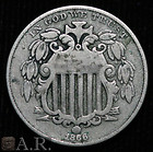 1866 Rays Shield Nickel Fine