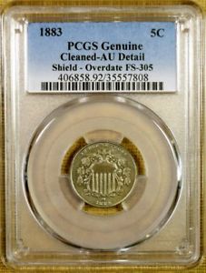 1883-2-FS-305-PCGS-AU-Details-Shield-Nickel