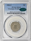 1883/2 Shield Nickel Overdate FS-303 PCGS XF-45 CACOnline Coin Auction at GreatCollections
