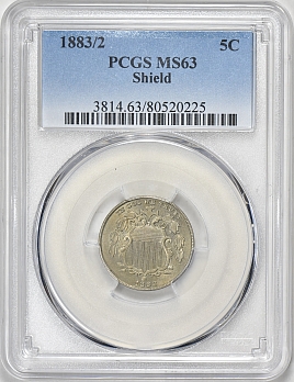 1883/2 Shield Nickel PCGS MS-63Online Coin Auction at GreatCollections