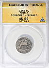 1868 Shield Nickel ANACS AU-55 Details at Greatcollections current Online Coin Auction