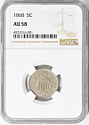 1868 Shield Nickel NGC AU-58 at Greatcollections current Online Coin Auction